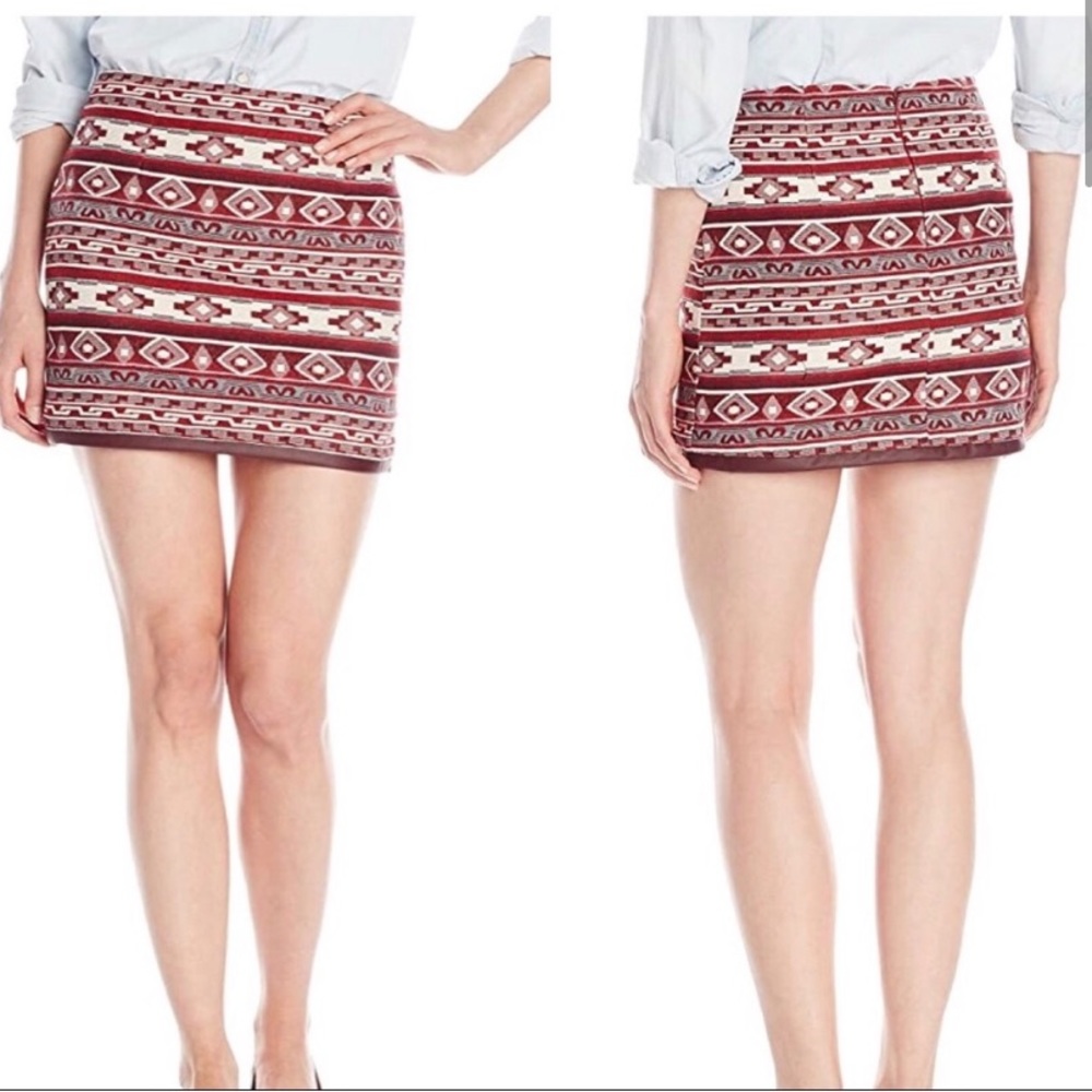 BB Dakota Drina Mini Skirt Jacquard Aztec Print